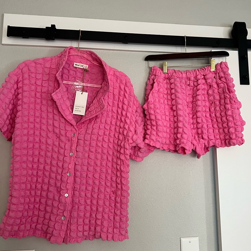 Pink Two-Piece Set (Top & Shorts)